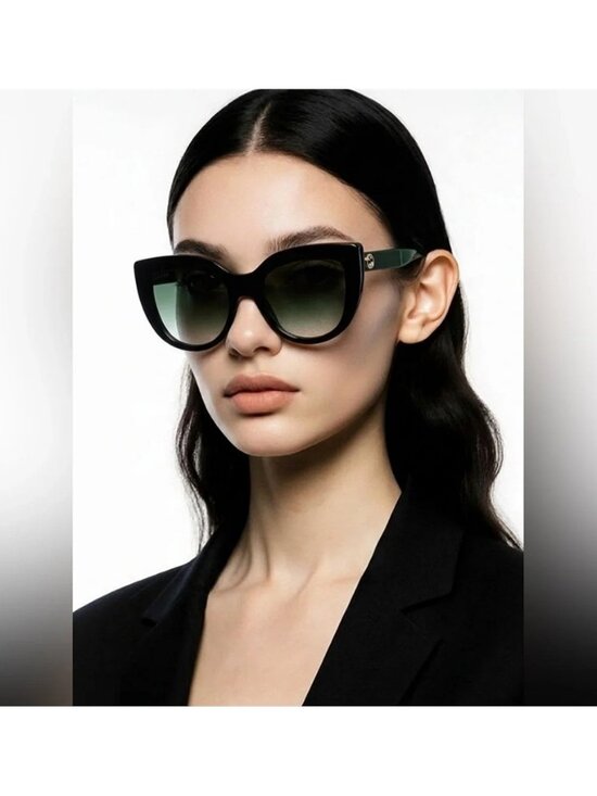 BRAND NEW GUCCI GG0163SN 003 Black Grey Women Sunglasses main image 6